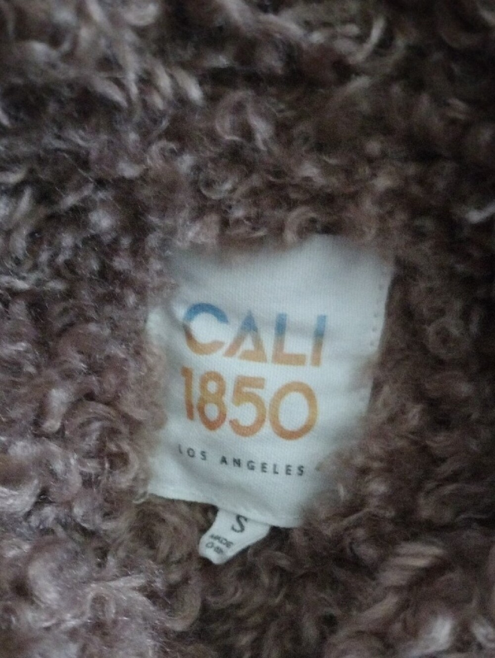 Cali 1850 Brown & Cream Faux Shearling Moto Vest - Picture 2 of 3